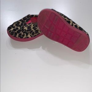 TOMS toddler leopard and pink slip ons